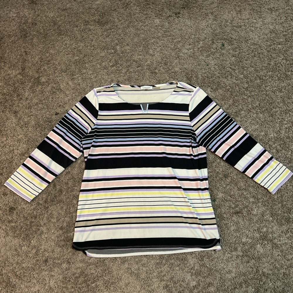 Calvin Klein Multicolor Striped Long Sleeve Top